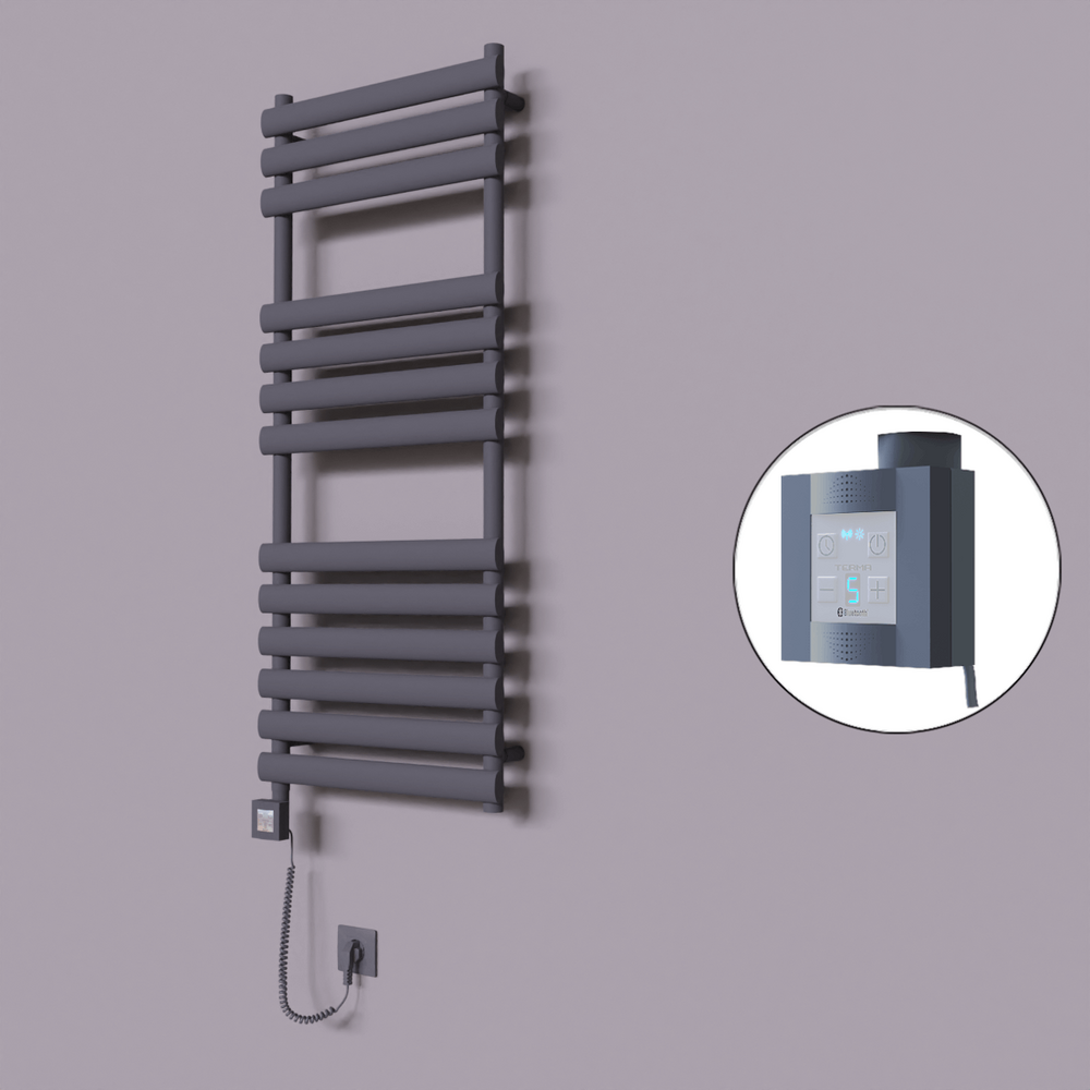 Volga Dekoratif Elektrikli Havlupan 500x1200 Koyu Antrasit (KTX4 Termostat) 600W Spiral Kablolu - 1
