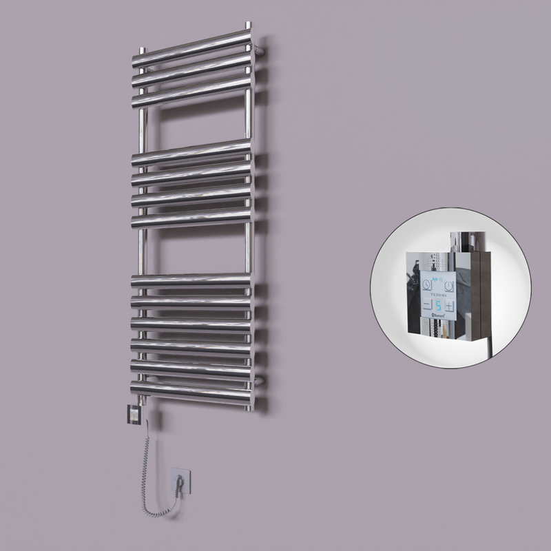 Volga Dekoratif Elektrikli Havlupan 500x1200 Krom (KTX4 Termostat) 300W Spiral Kablolu 