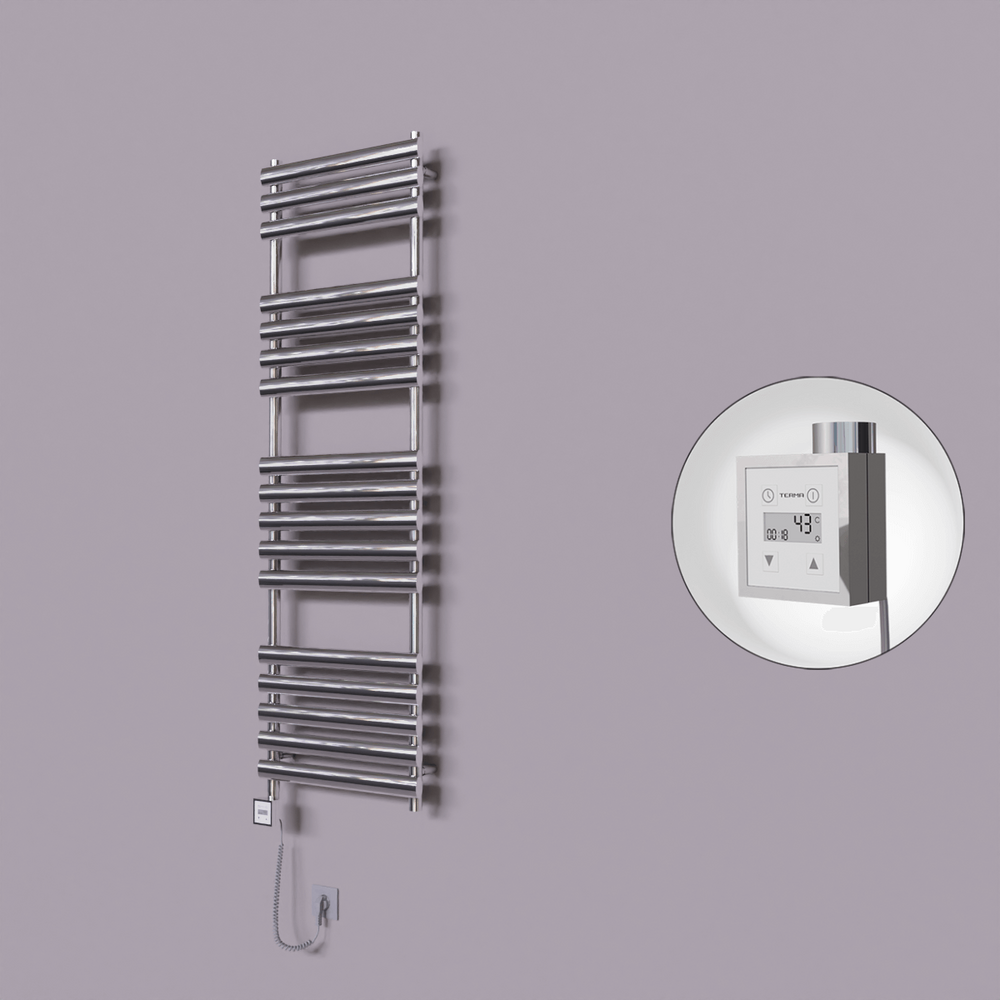 Volga Dekoratif Elektrikli Havlupan 500x1600 Krom (KTX3 Termostat) 600W Spiral Kablolu - 1