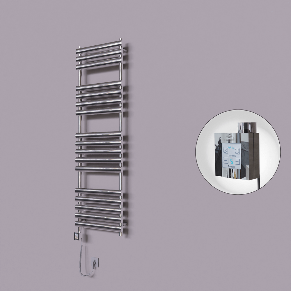 Volga Dekoratif Elektrikli Havlupan 500x1600 Krom (KTX4 Termostat) 600W Spiral Kablolu - 1