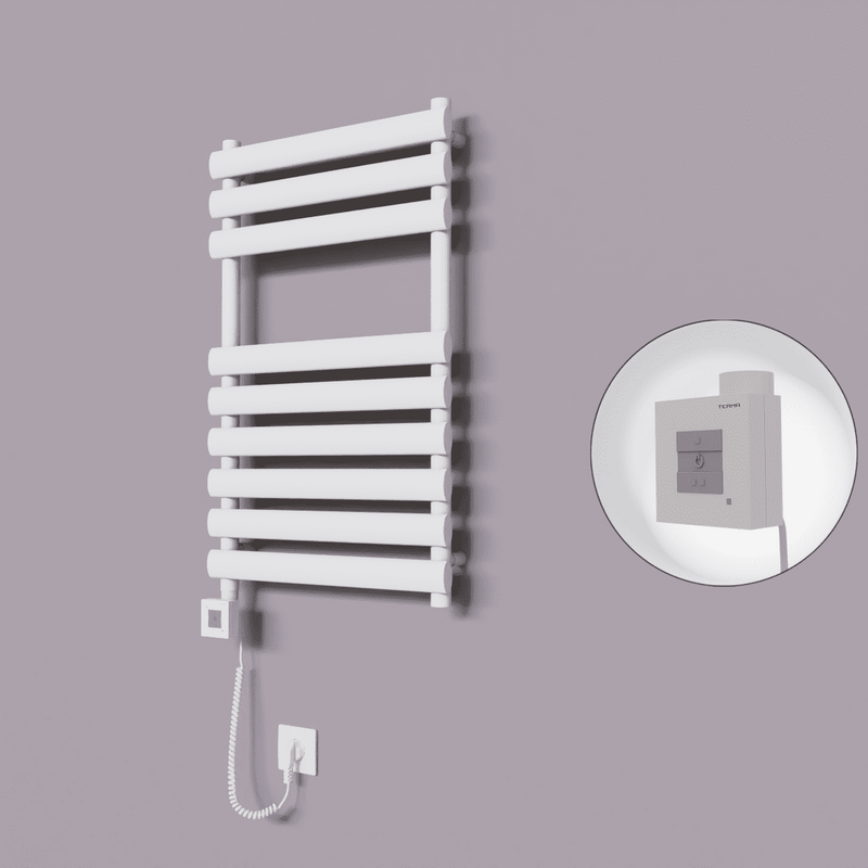 Volga Dekoratif Elektrikli Havlupan 500x800 Beyaz (KTX1 Termostat) 300W Spiral Kablolu 
