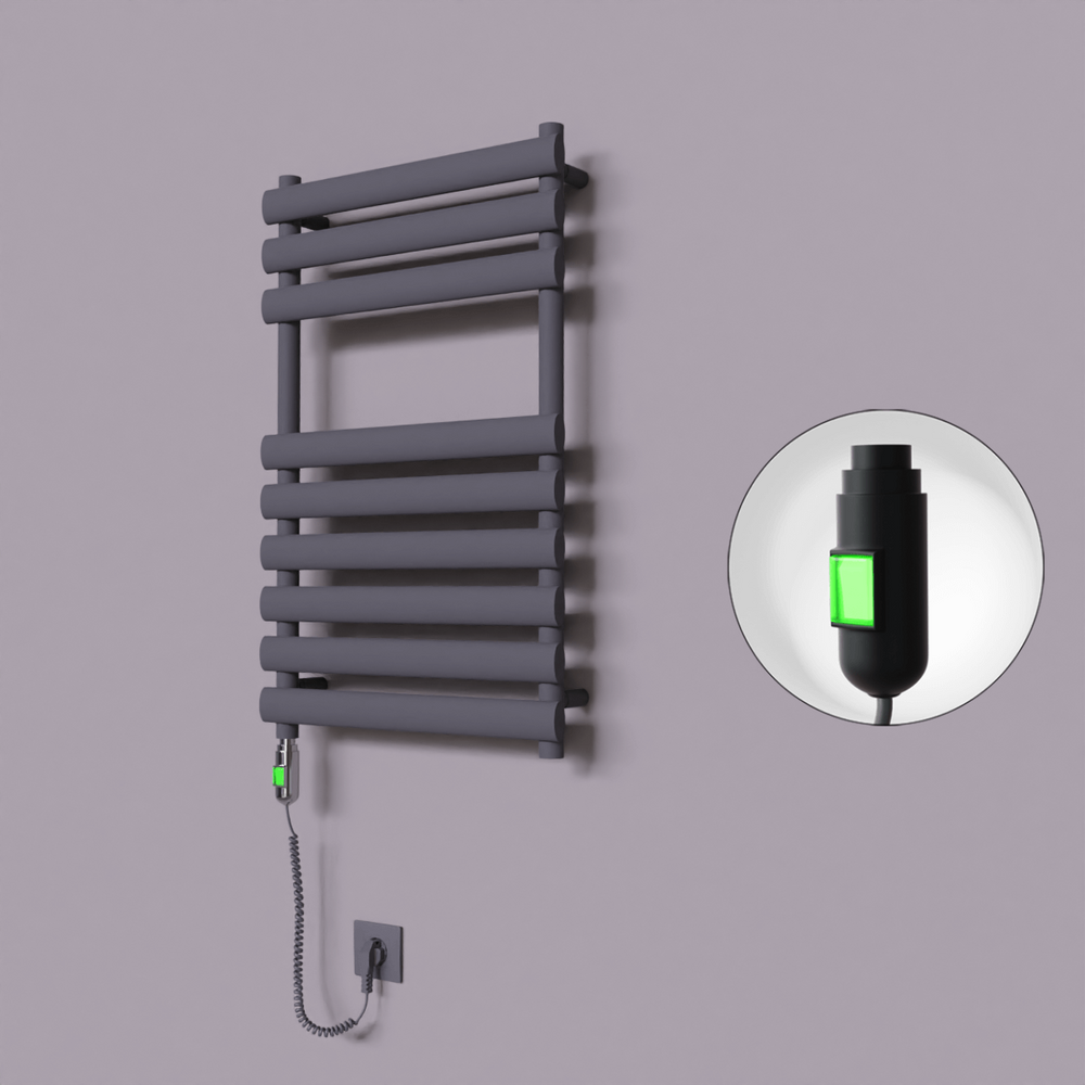 Volga Dekoratif Elektrikli Havlupan 500x800 Koyu Antrasit (On/Off Düğmeli) 300W - 1