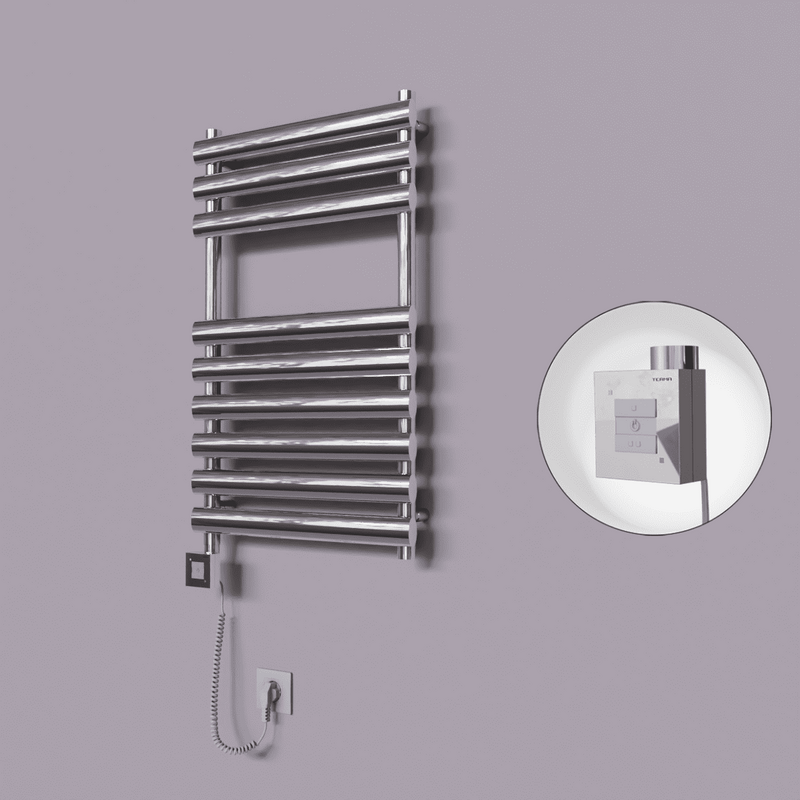 Volga Dekoratif Elektrikli Havlupan 500x800 Krom (KTX1 Termostat) 200W Spiral Kablolu 
