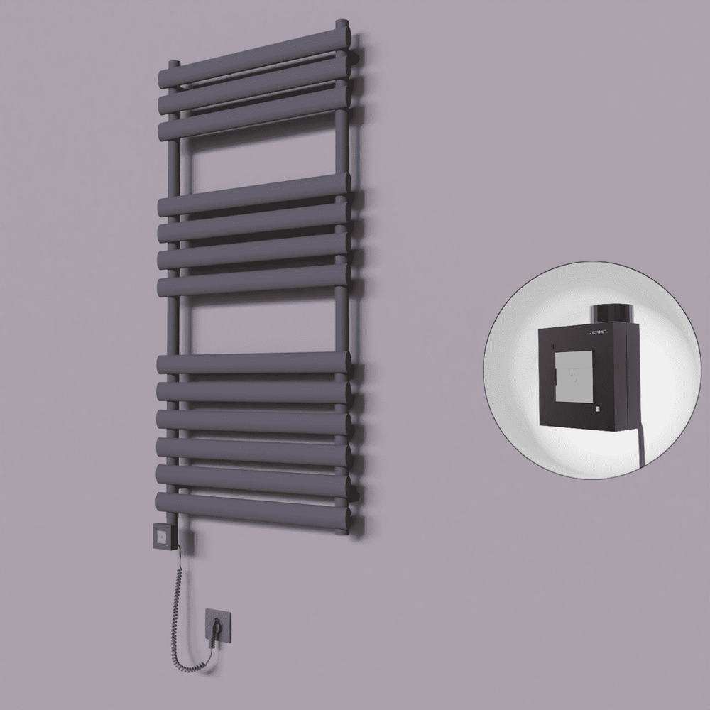 Volga Dekoratif Elektrikli Havlupan 600x1200 Koyu Antrasit (KTX1 Termostat) 600W Spiral Kablolu - 1