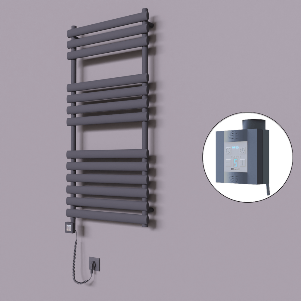 Volga Dekoratif Elektrikli Havlupan 600x1200 Koyu Antrasit (KTX4 Termostat) 600W Spiral Kablolu - 1