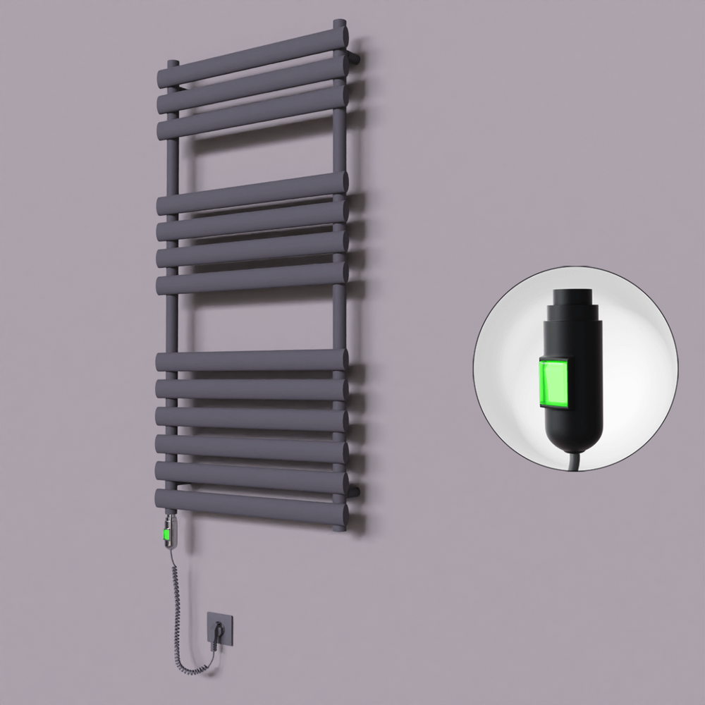 Volga Dekoratif Elektrikli Havlupan 600x1200 Koyu Antrasit (On/Off Düğmeli) 600W - 1