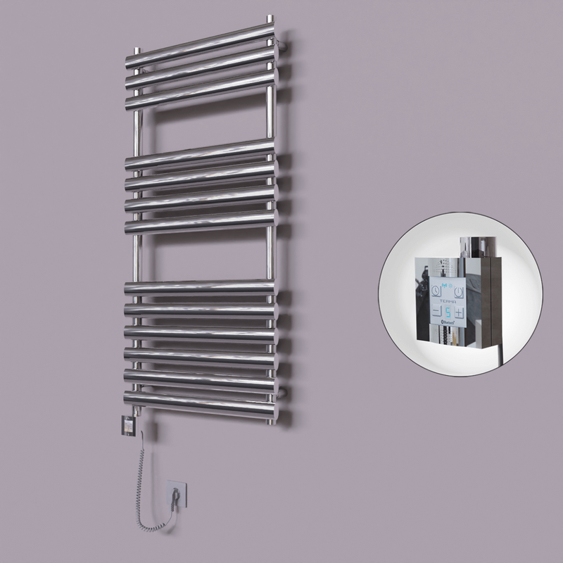 Volga Dekoratif Elektrikli Havlupan 600x1200 Krom (KTX4 Termostat) 300W Spiral Kablolu 