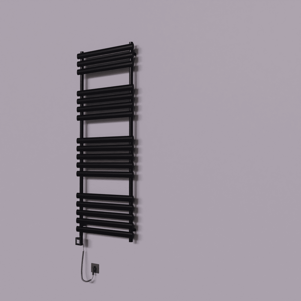 Volga Dekoratif Elektrikli Havlupan 600x1600 Siyah (KTX1 Termostat) 1000W Spiral Kablolu - 1