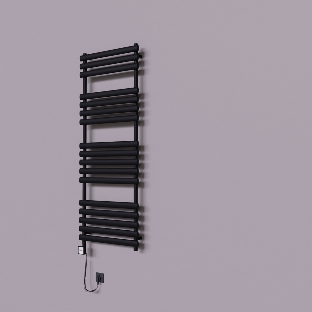 Volga Dekoratif Elektrikli Havlupan 600x1600 Siyah (KTX3 Termostat) 1000W Spiral Kablolu - 1