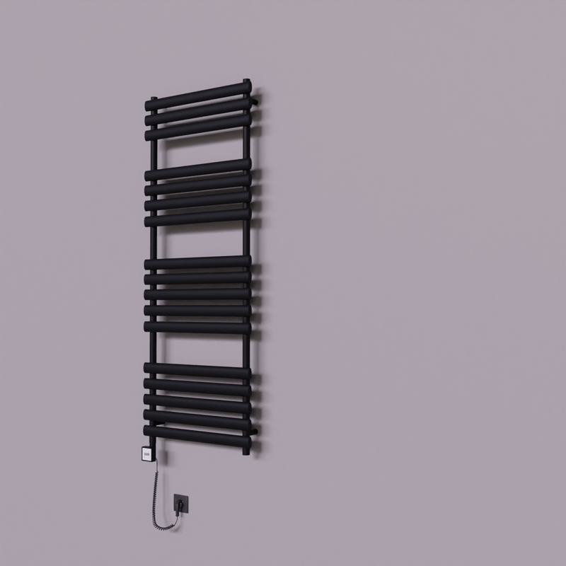 Volga Dekoratif Elektrikli Havlupan 600x1600 Siyah (KTX3 Termostat) 1000W Spiral Kablolu 