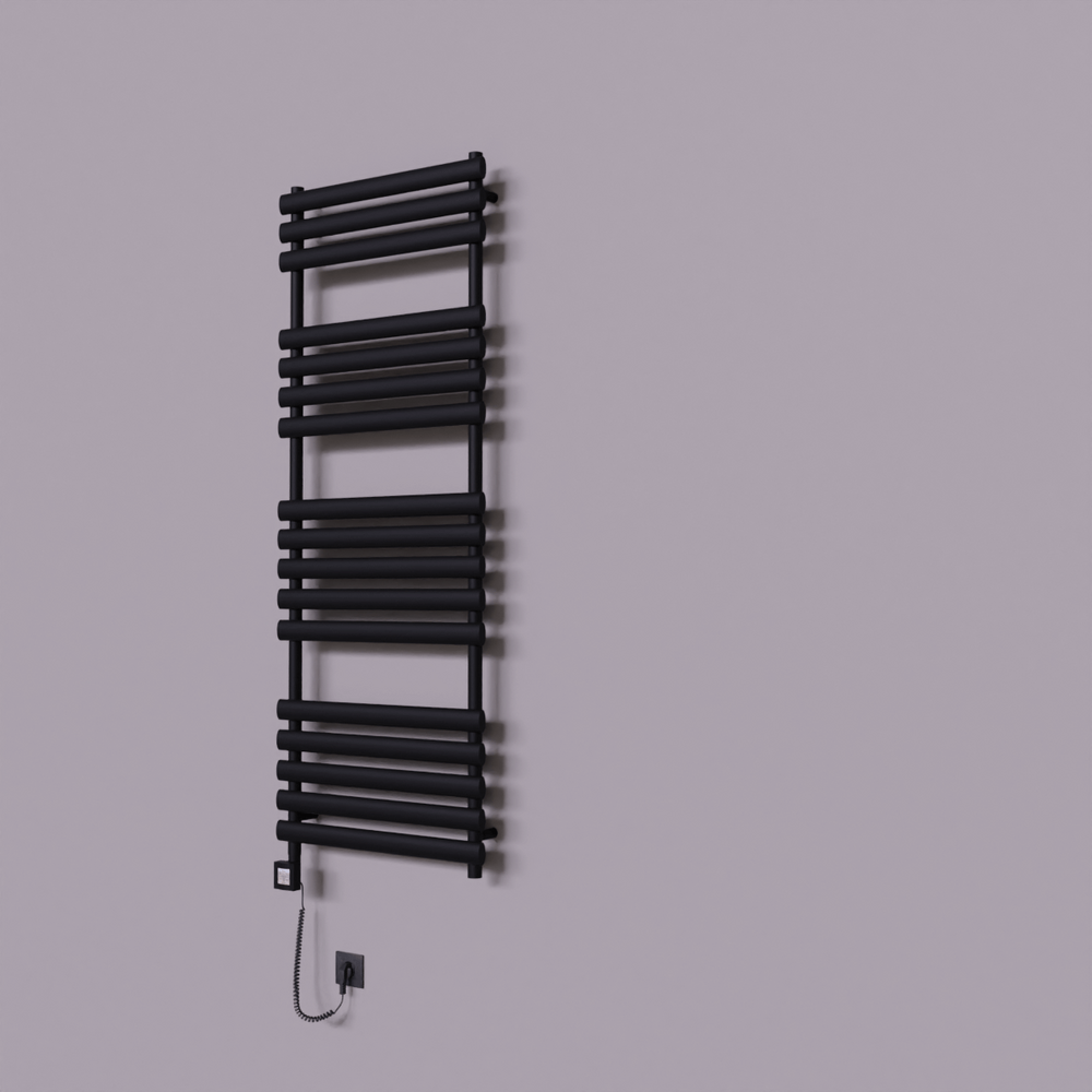 Volga Dekoratif Elektrikli Havlupan 600x1600 Siyah (KTX4 Termostat) 1000W Spiral Kablolu - 1