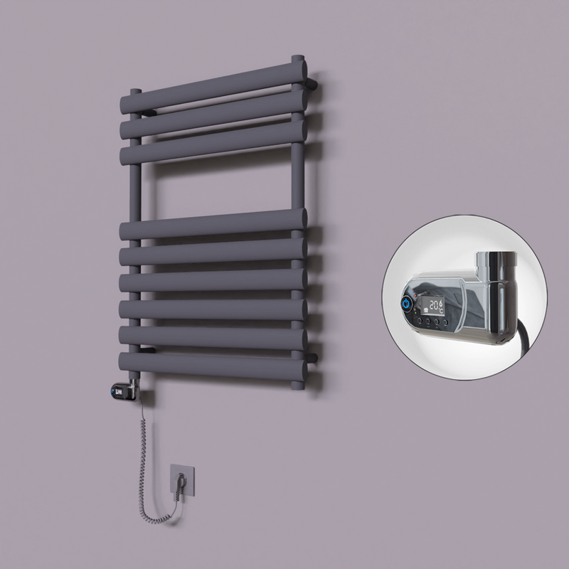 Volga Dekoratif Elektrikli Havlupan 600x800 Koyu Antrasit (Thesis Termostat) 600W 