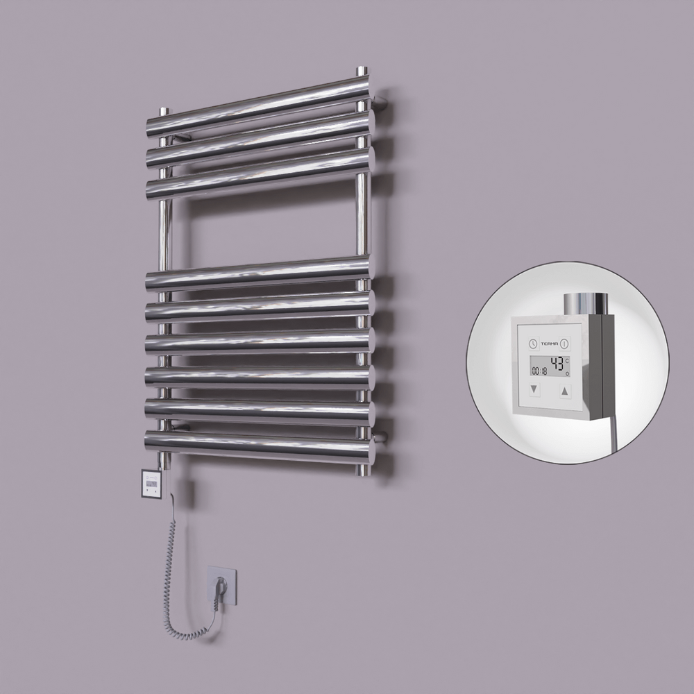 Volga Dekoratif Elektrikli Havlupan 600x800 Krom (KTX3 Termostat) 300W Spiral Kablolu - 1