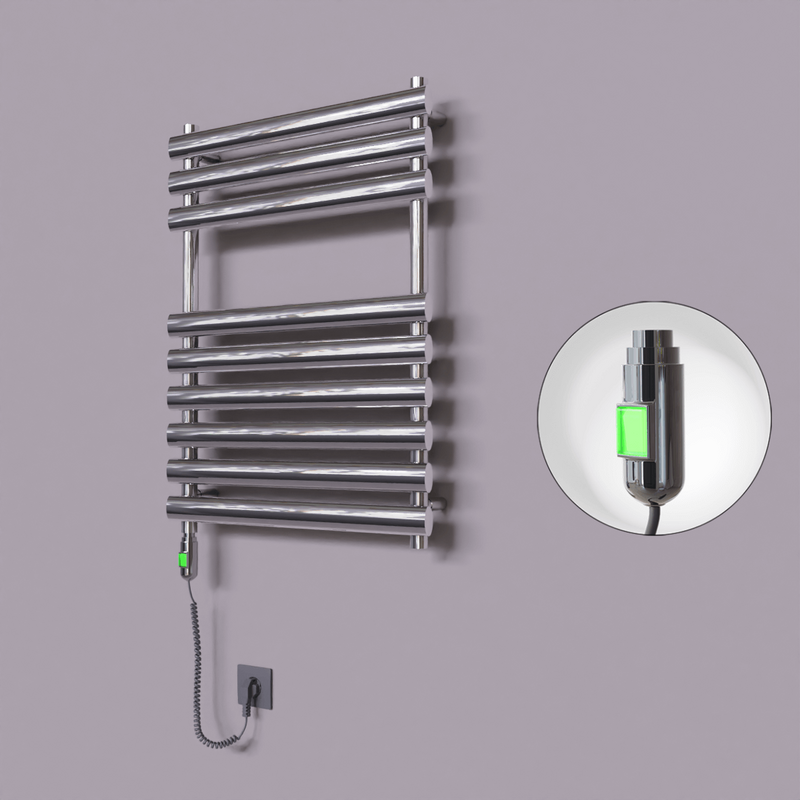 Volga Dekoratif Elektrikli Havlupan 600x800 Krom (On/Off Düğmeli) 300W 