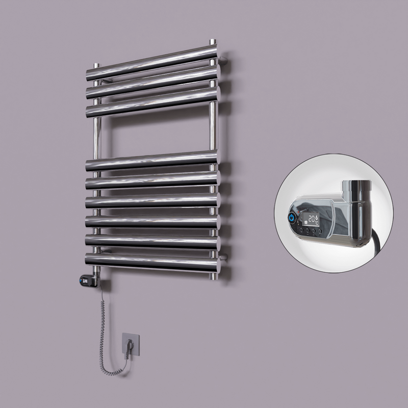 Volga Dekoratif Elektrikli Havlupan 600x800 Krom (Thesis Termostat) 300W 