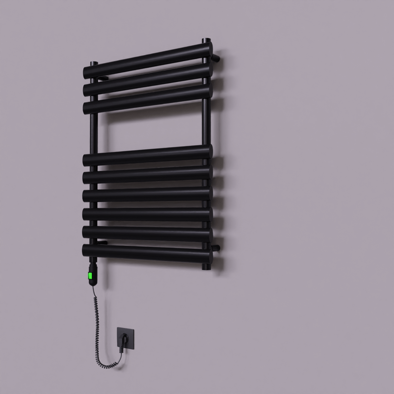 Volga Dekoratif Elektrikli Havlupan 600x800 Siyah (On/Off Düğmeli) 600W 