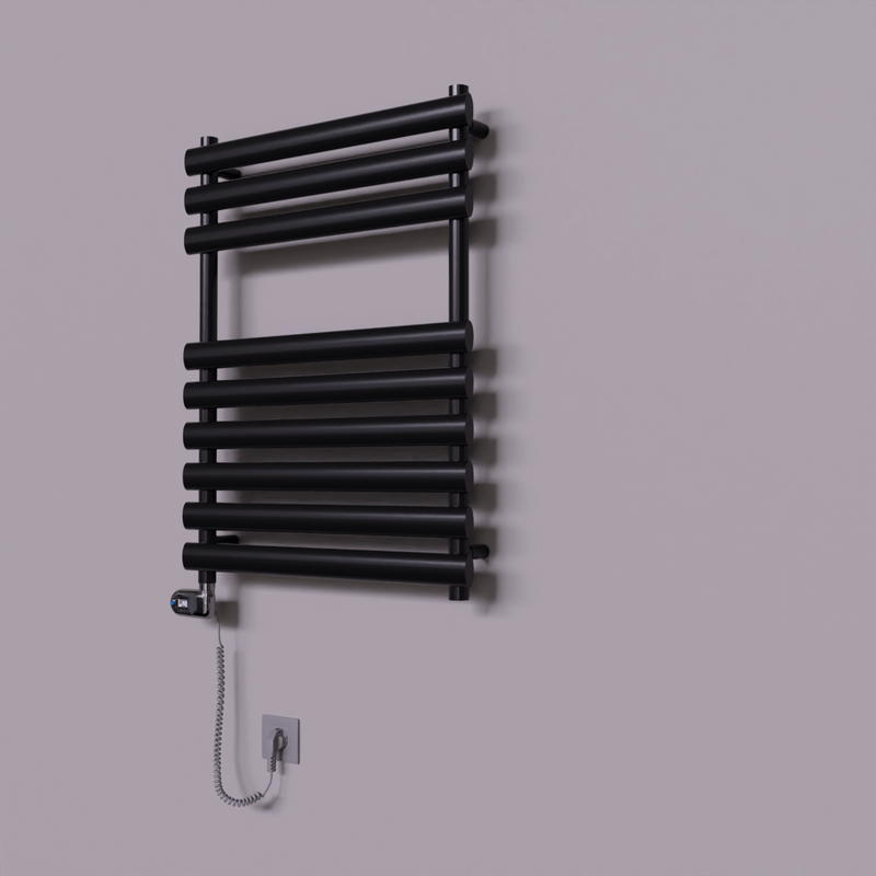 Volga Dekoratif Elektrikli Havlupan 600x800 Siyah (Thesis Termostat) 600W 