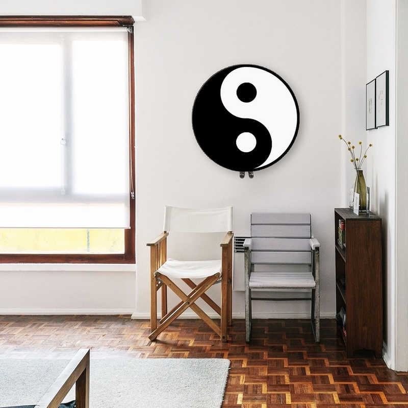 Yin YANG İnce Dizayn Havlupan 590x590 Beyaz/Siyah