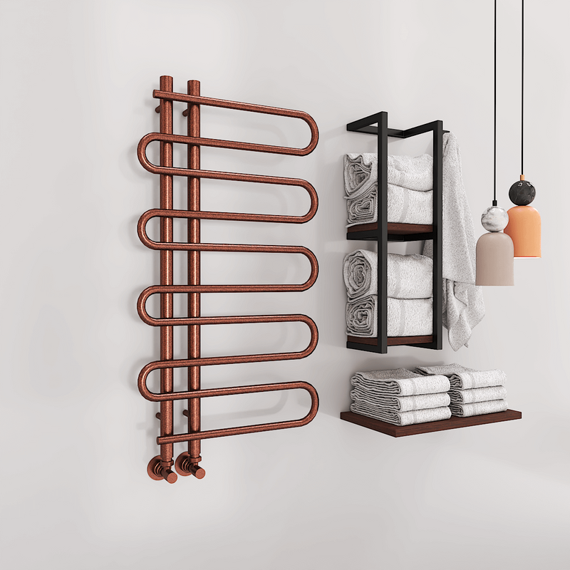Zante Decorative Towel Rail 500x1000 Antique Copper