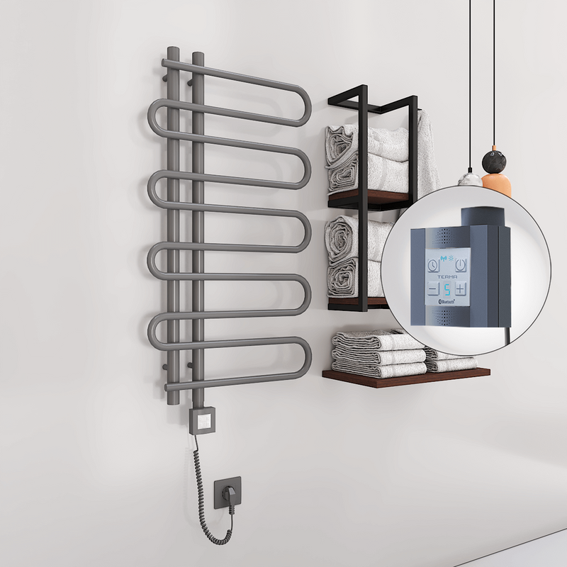 Zante Electric Towel Warmer 500x1000 Anthracite Ktx4 300 W (Spiral Cable)