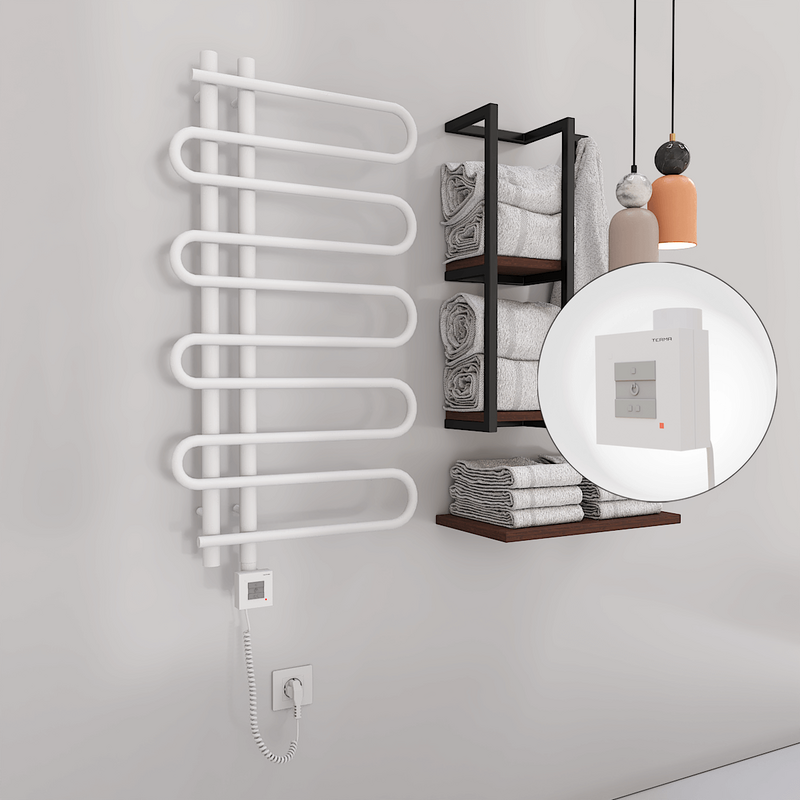 Zante Sèche Serviettes Electrique 500x1000 Blanc Ktx1 300 Watt Câble en spirale