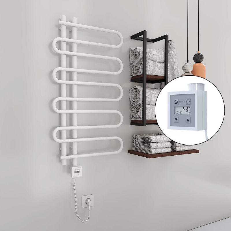 Zante Sèche Serviettes Electrique 500x1000 Blanc Ktx3 300 Watt Câble en spirale