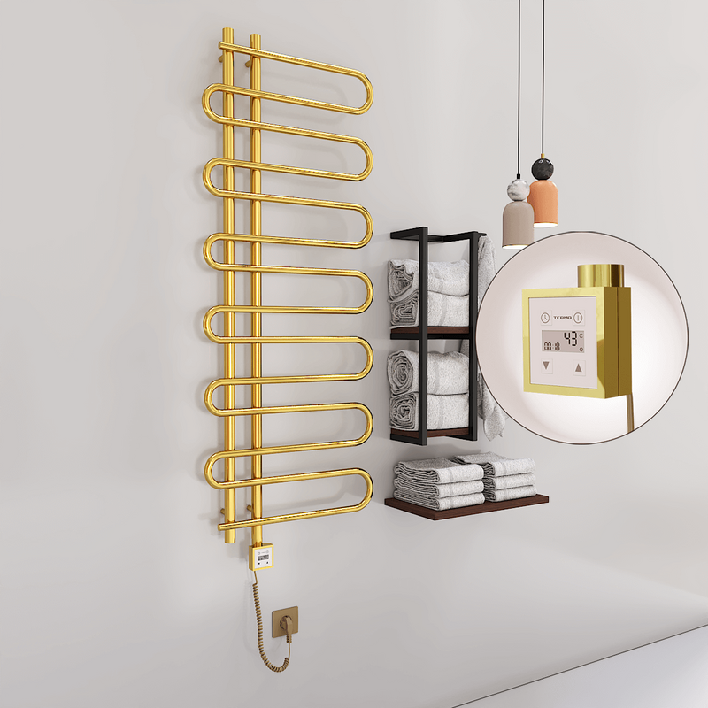 Zante Electric Towel Warmer 600x1400 Gold Ktx3 300 W (Spiral Cable)