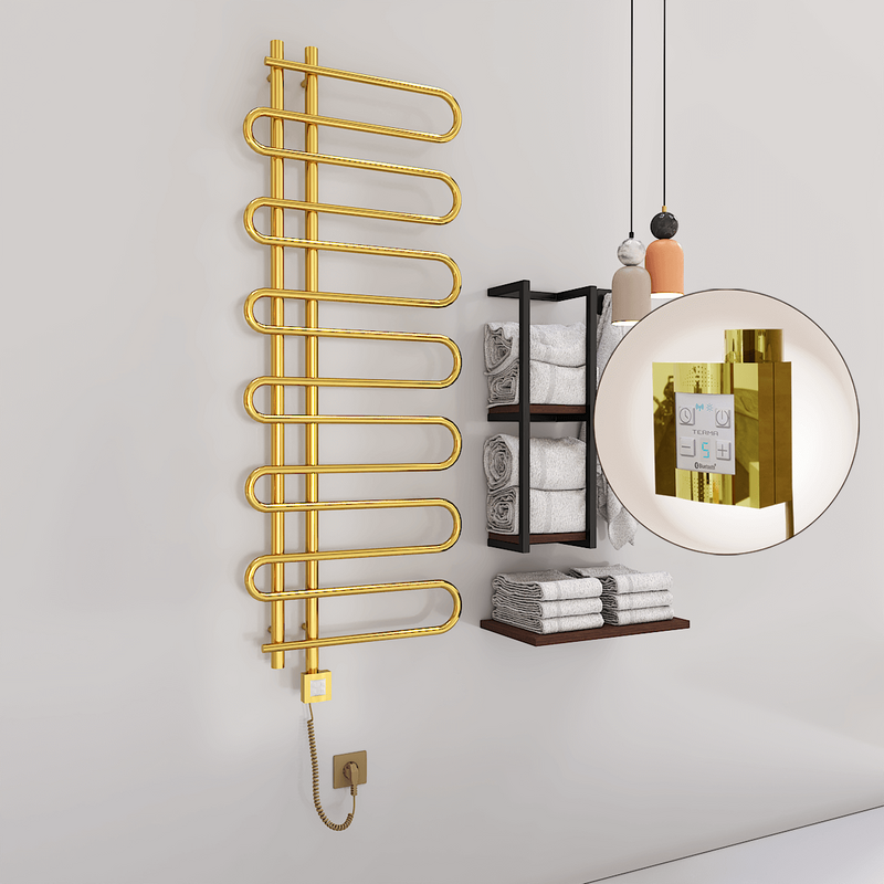 Zante Electric Towel Warmer 600x1400 Gold Ktx4 300 W (Spiral Cable)