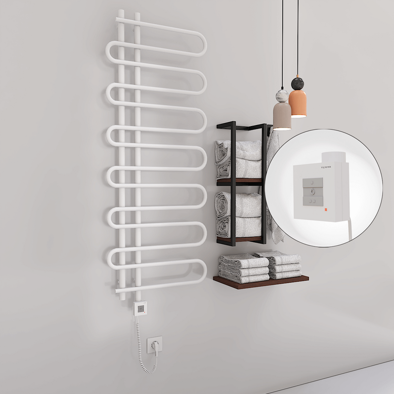 Zante Sèche Serviettes Electrique 600x1400 Blanc Ktx1 600 Watt Câble en spirale