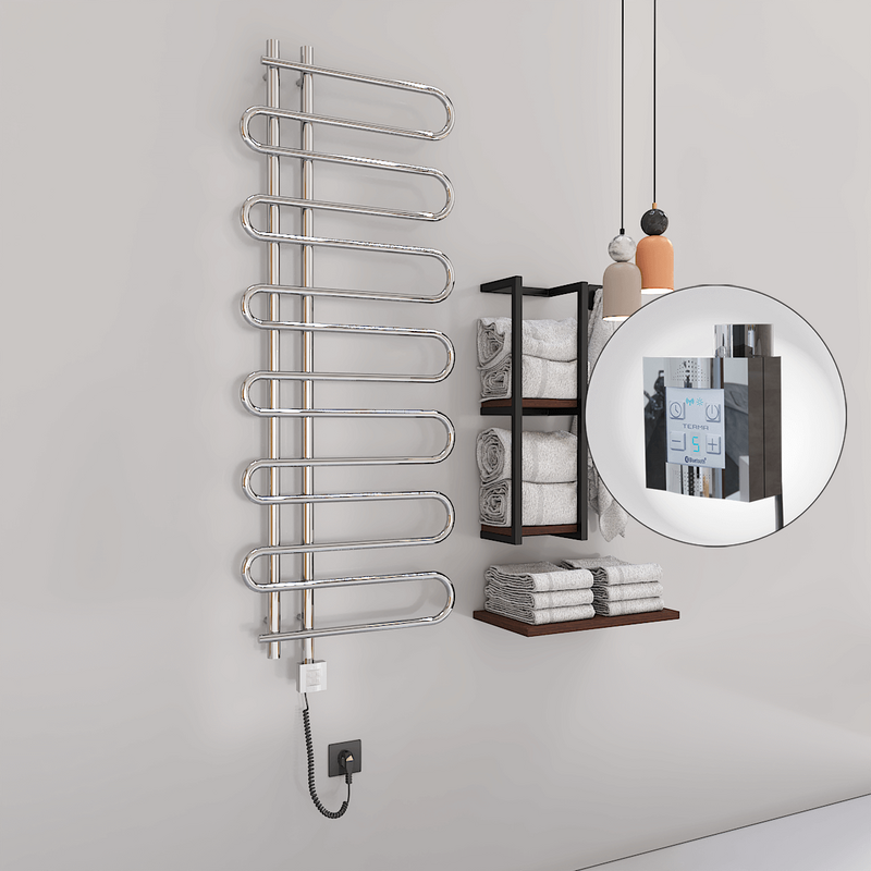 Zante Electric Towel Warmer 600x1400 Chrome Ktx4 300 W (Spiral Cable)