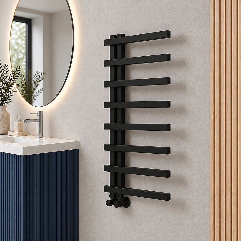 Zap Decorative Towel Rail 500x1150 Black