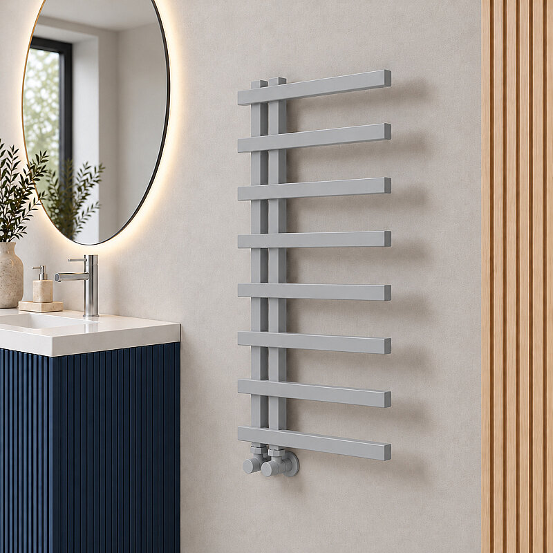 Zap Decorative Towel Rail 500x1150 Grey
