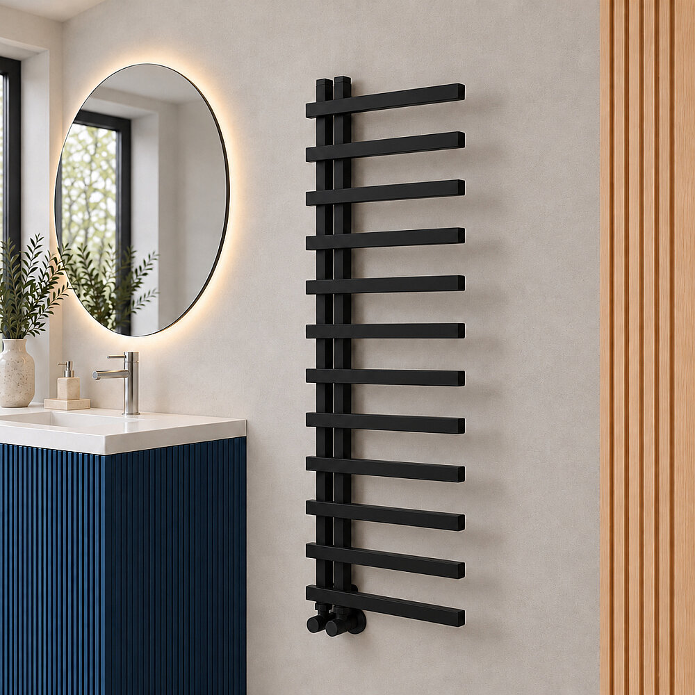 Zap Decorative Towel Rail 500x1800 Black - 1