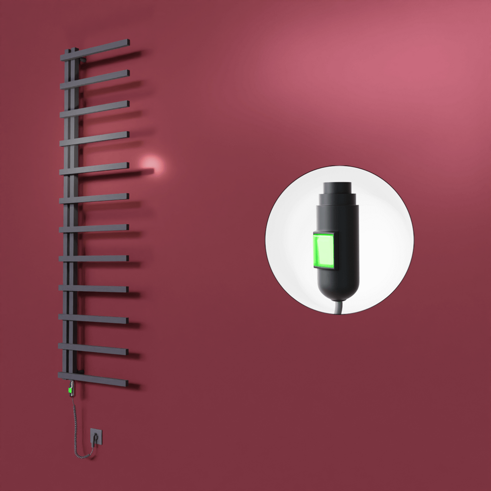 Zap Dekoratif Elektrikli Havlupan 500x1150 Koyu Antrasit (On/Off Düğmeli) 300W - 1