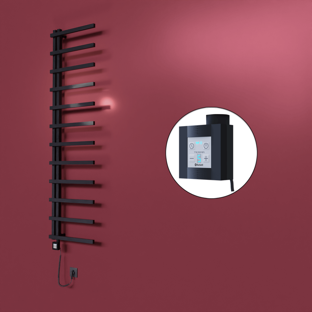 Zap Dekoratif Elektrikli Havlupan 500x1150 Siyah (KTX4 Termostat) 300W Spiral Kablolu - 1