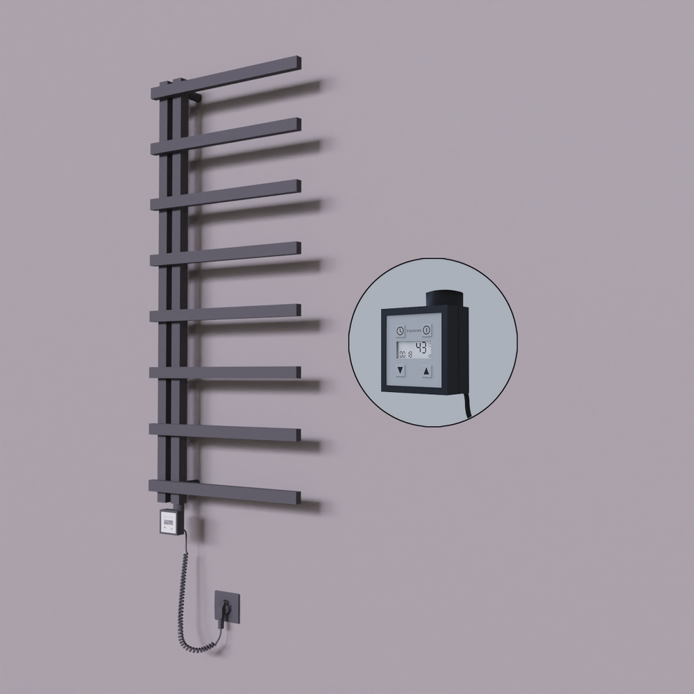 Zap Dekoratif Elektrikli Havlupan 500x1800 Koyu Antrasit (KTX3 Termostat) 600W Spiral Kablolu - 1