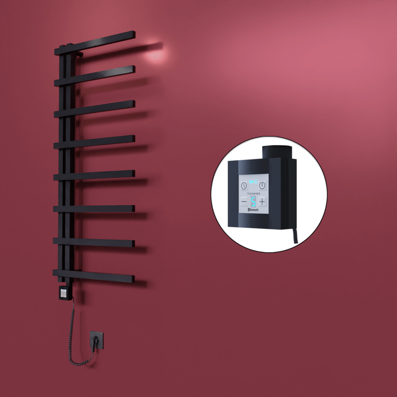 Zap Dekoratif Elektrikli Havlupan 500x1800 Siyah (KTX4 Termostat) 600W Spiral Kablolu 